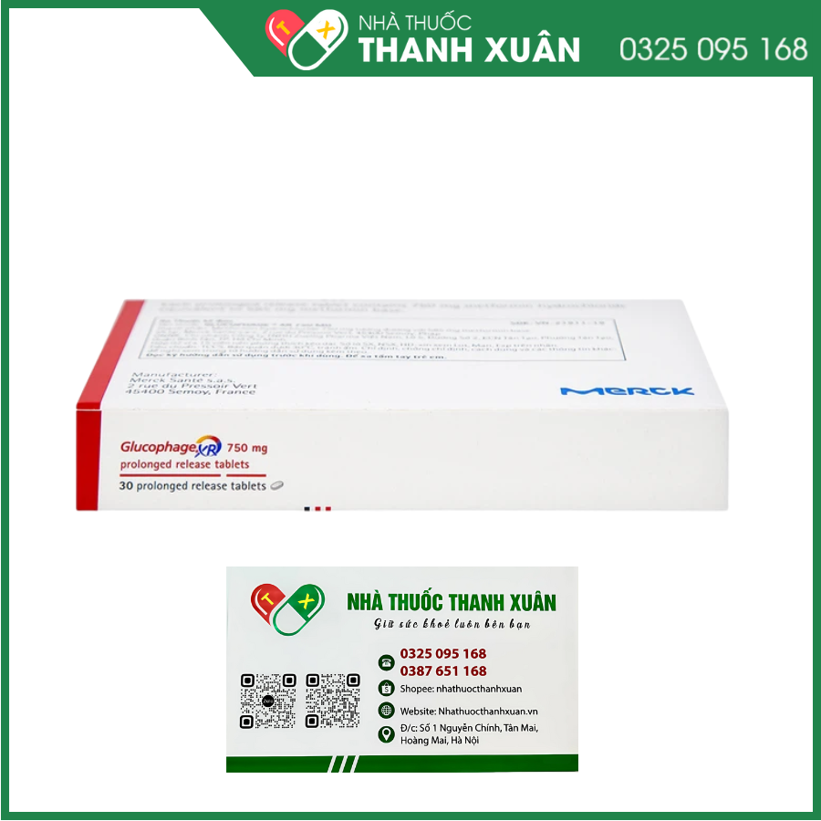 Glucophage XR 750mg điều trị tiểu đường tuýp II